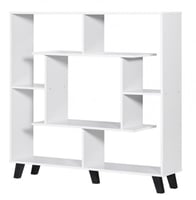 وحدة رفوف مكتبية خشب ماليزي بتصميم مفتوح لون ابيض