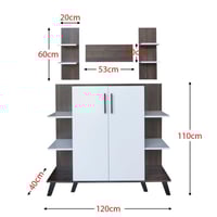 ركن قهوة مع أرفف معلقة - أبيض وبني