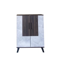 خزانة أحذية بابين خشب ماليزي 80 سم – بني غامق مع ر...