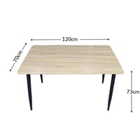 طاولة طعام خشبية فاخرة مع 4 كراسي قماشية - لون بيج...