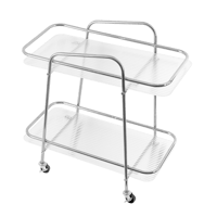 عربة خدمة متحركة دورين - فضي