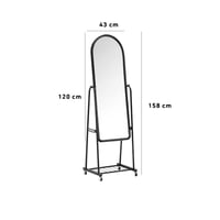 مراية ستاند بعجلات وإطار بلاستيك - مقاس 158 سم