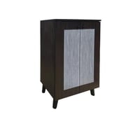 خزانة أحذية بابين خشب ماليزي 4 ادوار - بني ورصاصي