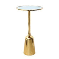 طاوله خدمه ذهبي ستيل مع سطح مرآة دائري