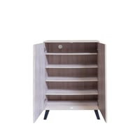 خزانة احذية بابين - لون خشبي