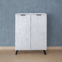 خزانة أحذية بابين خشب ماليزي - رمادي