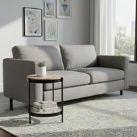 طاولة خدمة خشب مع زجاج مفرد - بيج