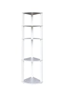 رف زاوية خشب ماليزي 5 أدوار لون ابيض