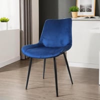 كرسي طعام مخمل سادة لون أزرق 86 سم