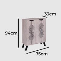 خزانة أحذية خشبية 4 مستويات , بابين لون بيج – صناع...