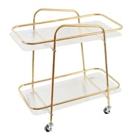 عربة خدمة متحركة دورين - ذهبي