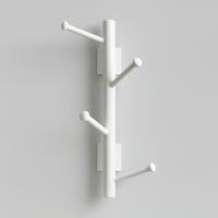 علاقة ملابس للجدران خشب 4 ستاندات , لون أبيض