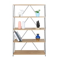 ارفف مفتوحة ستاند خشب ماليزي 5 ادوار لون خشبي