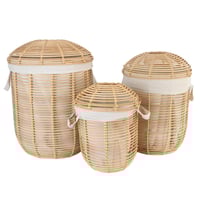 سلات غسيل الملابس مع غطاء وبطانة 3 قطع