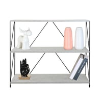 وحدة رفوف خشب ماليزي 3 ادوار متعددة الإستخدام رماد...