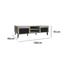 طاولة تلفزيون خشب ماليزي 180 سم مع 2 ادراج وارفف -...