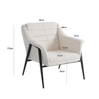 كرسي مفرد قماش مع قاعدة متينة - اوف وايت