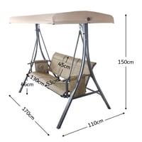 كرسي أرجوحة 3 مقاعد للمساحات الخارجية مع مظلة