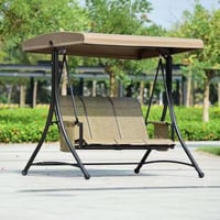 كرسي أرجوحة 3 مقاعد للمساحات الخارجية مع مظلة