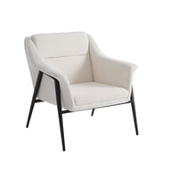 كرسي مفرد قماش مع قاعدة متينة - اوف وايت