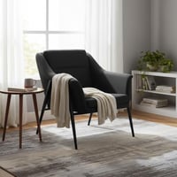 كرسي مفرد قماش مع قاعدة متينة - اسود