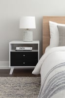 كومودينو درج ورف - أسود وأبيض