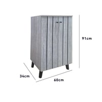 دولاب احذية درفتين خشب ماليزي 4 ادوار - رمادي