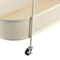 عربة خدمة متحركة دورين سطح زجاجي - بيج