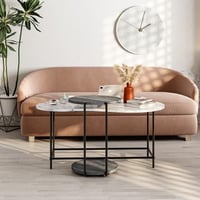 طاولة قهوة كادل تركي - ابيض ورمادي