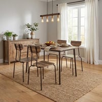 طاولة الطعام خشب 4 كراسي مقاس 110*70*74.5 سم