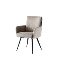 كرسي مفرد فاخر قماش - بني