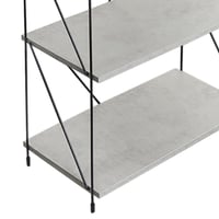 وحدة رفوف خشب ماليزي 5 ادوار متعددة الإستخدام رماد...