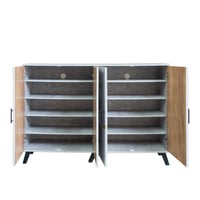 خزانة أحذية خشب ماليزي 2 قسم 5 أدوار - رمادي فاتح...