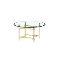 طاولة اكريليك دائري سطح زجاج - 90 سم