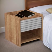 كومدينو درج ورف - خشبي ورمادي