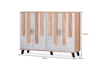 خزانة أحذية 4 أبواب ماليزي - بيج ورمادي