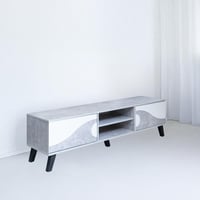 طاولة تلفزيون 160 سم - رمادي فاتح وابيض