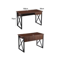 طاولة مكتب خشب مع درج تخزين مقاس 100 سم - بني