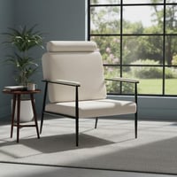 كرسي قماش مفرد مريح للجلوس - بيج