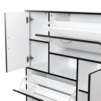 منظم أحذية خشب ماليزي ابيض واسود