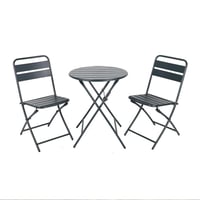 طقم طاولة حديقة مع 2 كراسي معدن قابلة للطي - اخضر...