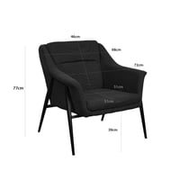كرسي مفرد قماش مع قاعدة متينة - اسود