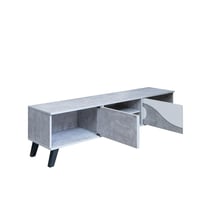 طاولة تلفزيون 160 سم - رمادي فاتح وابيض