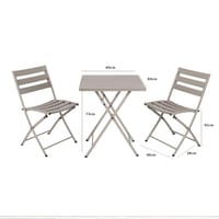 جلسة خارجية - طقم طاولة مع 2 كراسي قابلة للطي- رما...