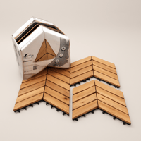 بلاط خشبي خارجي - ارضيات خشبية مثلثة مقاس 30*30سم...