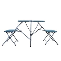 طاولة الرحلات قابلة للطى مع كرسيين لون اخضر غامق