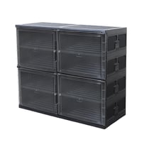 جزامة بلاستيك سوداء – قسمين، 4 دور لتنظيم الأحذية...