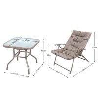 طاولة جلوس للحديقة مع 2 كراسي مريحة