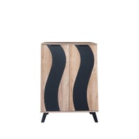 خزانة أحذية 5 أدوار ببابين – خشب ماليزي بلون خشبي...