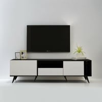طاولة تلفزيون مستطيلة بقاعدة ثابتة 179 سم , رفوف و...